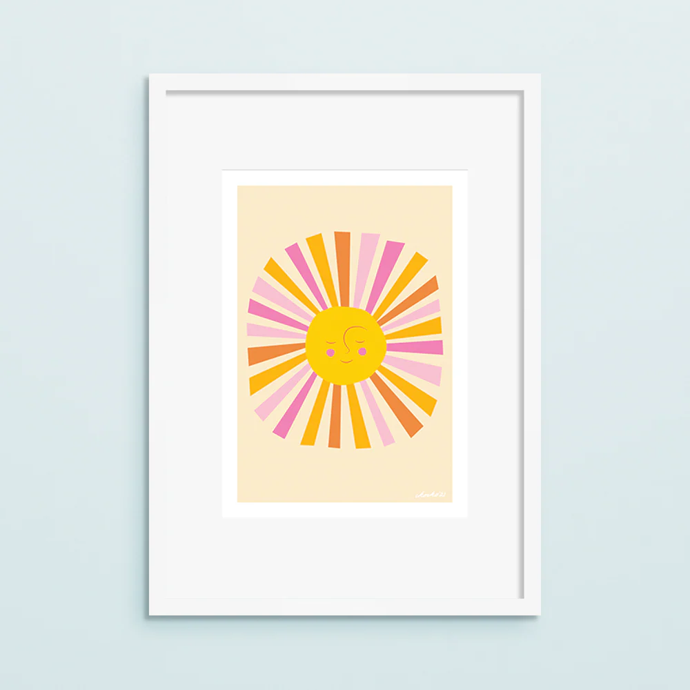 Iko Iko A4 Art Print Solstice Sunshine Pink - Image 2