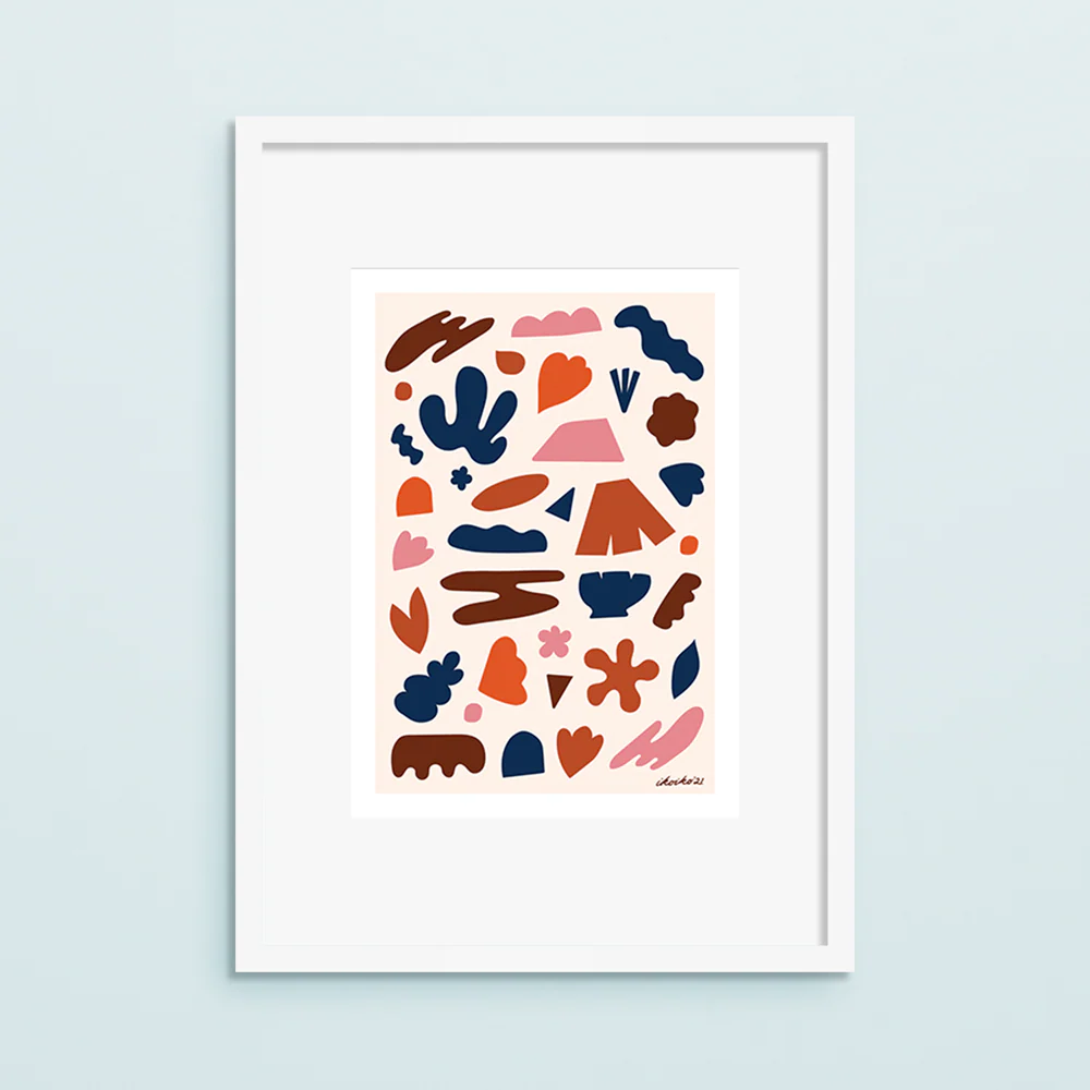Iko Iko A4 Art Print Talula Shapes Navy - Image 2