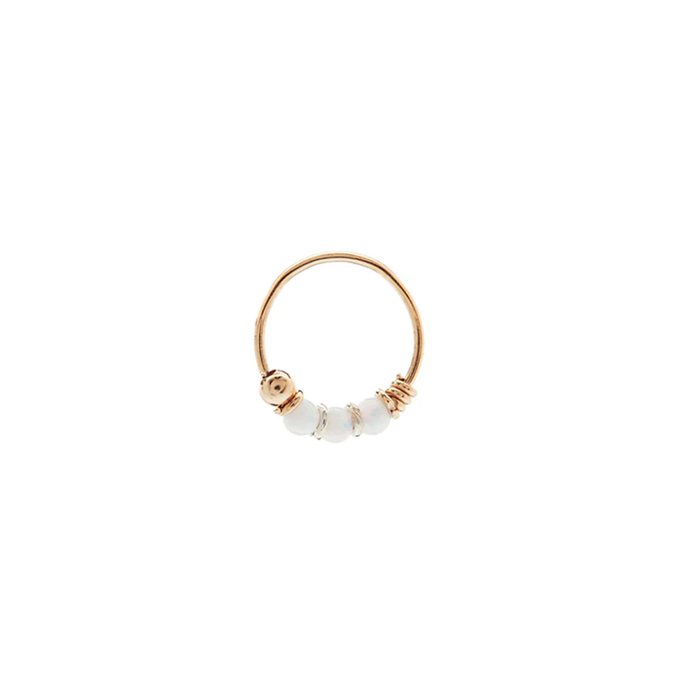 Iko Iko Cartilage Piercing Ring White Opalite - Image 2