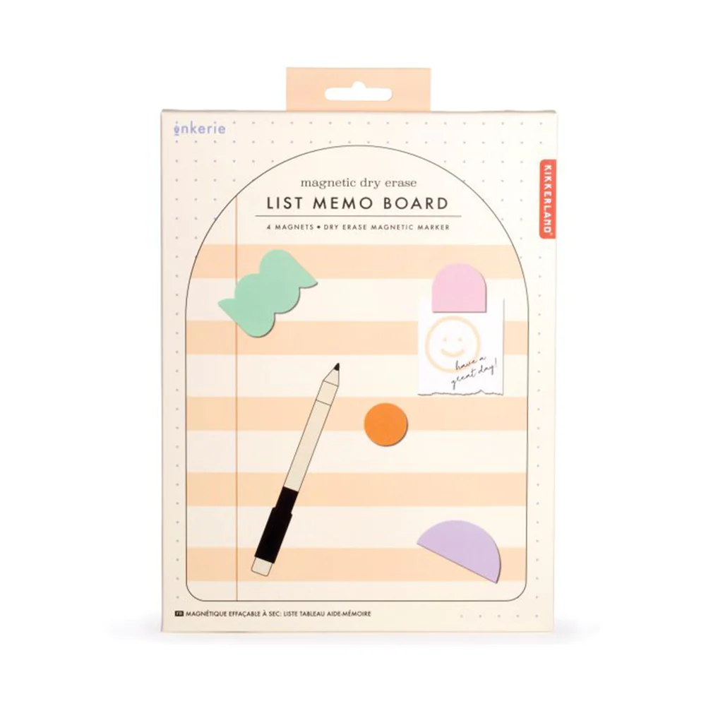 Kikkerland Inkerie Magnetic Dry Erase List Memo Board