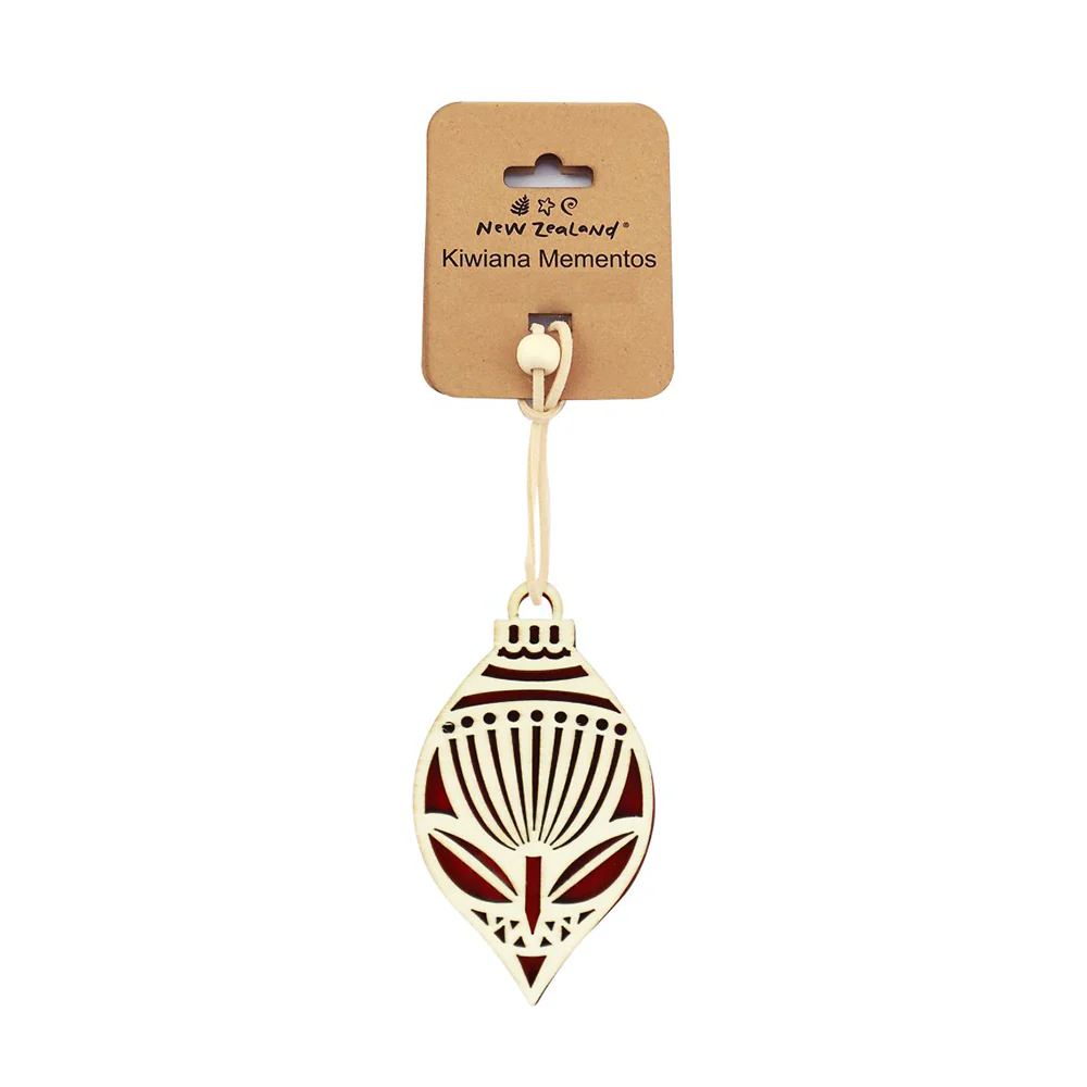 Kiwiana Wood and Acrylic Decoration PÅhutukawa