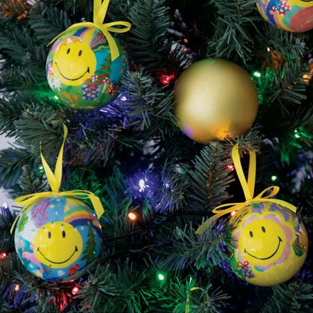 La La Land Christmas Decoration Smiley Single Bauble Assorted - Image 2