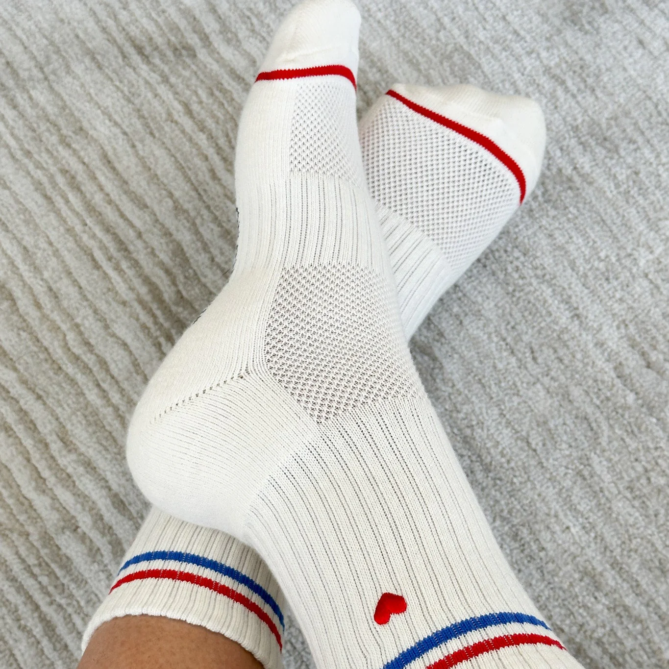Le Bon Shoppe Embroidered Boyfriend Socks Milk + Heart - Image 4