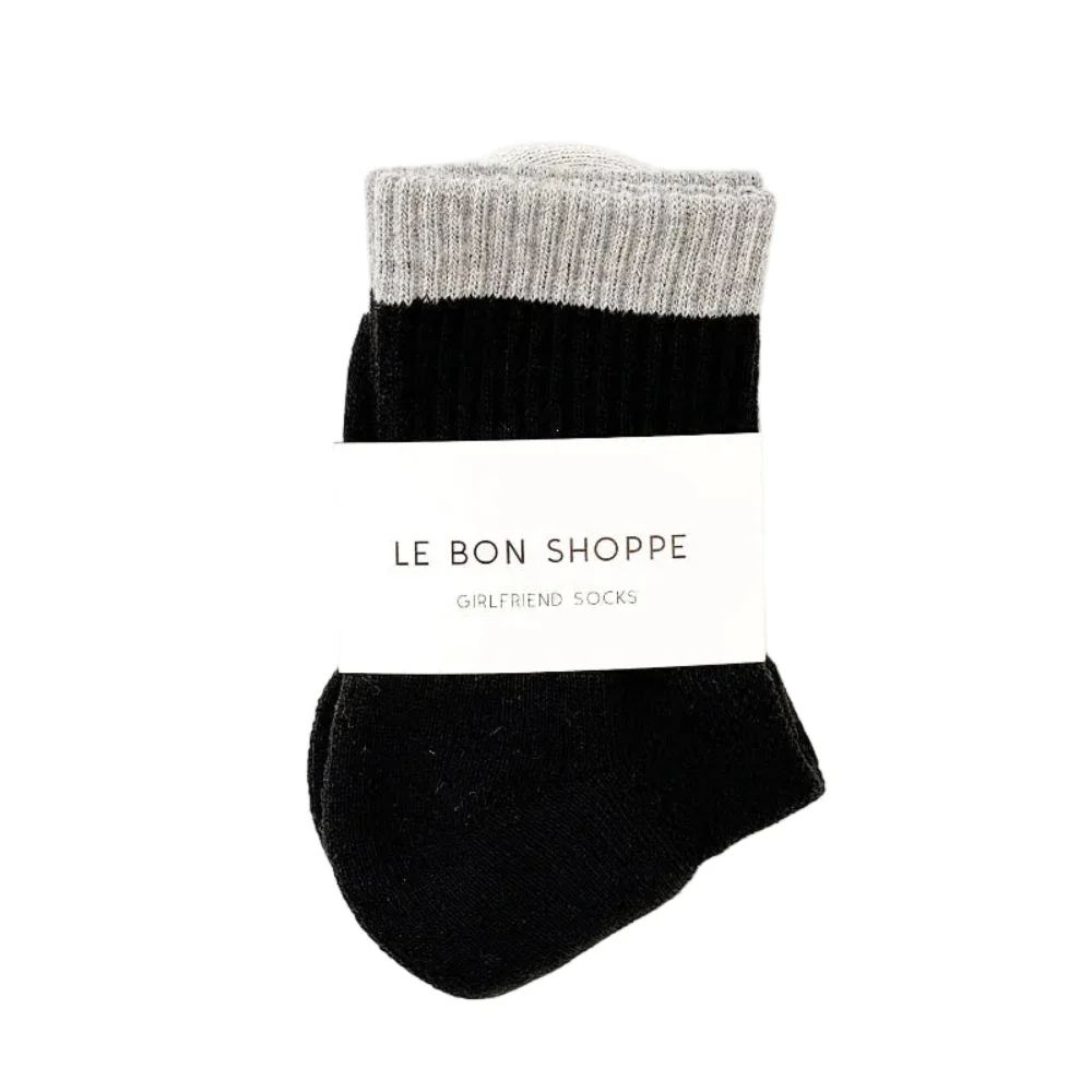 Le Bon Shoppe Girlfriend Socks Colour Block Black Grey