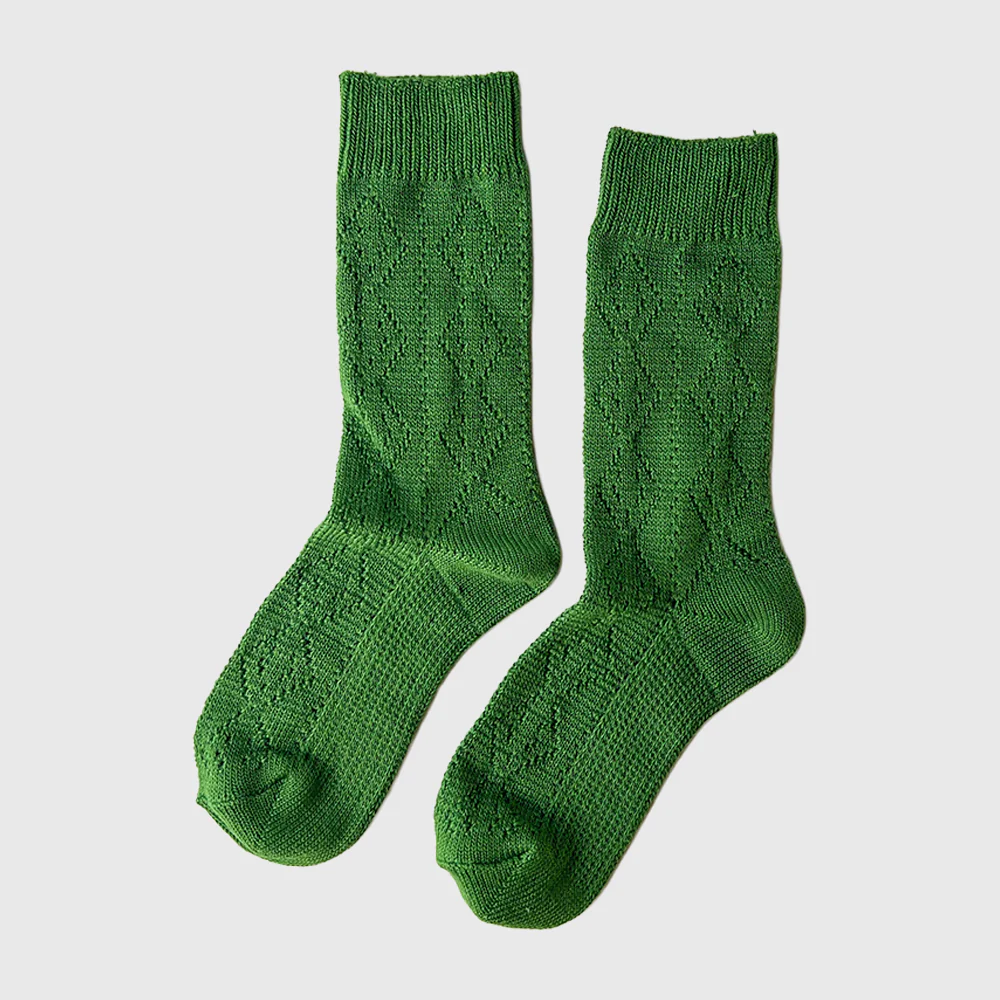 Le Bon Shoppe Modal Eyelet Socks Palm Green - Image 4