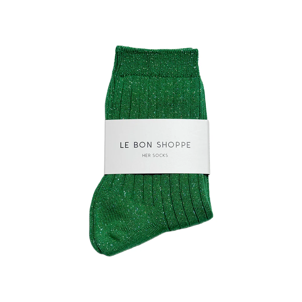 Le Bon Shoppe Socks Her Lurex Glitter Emerald