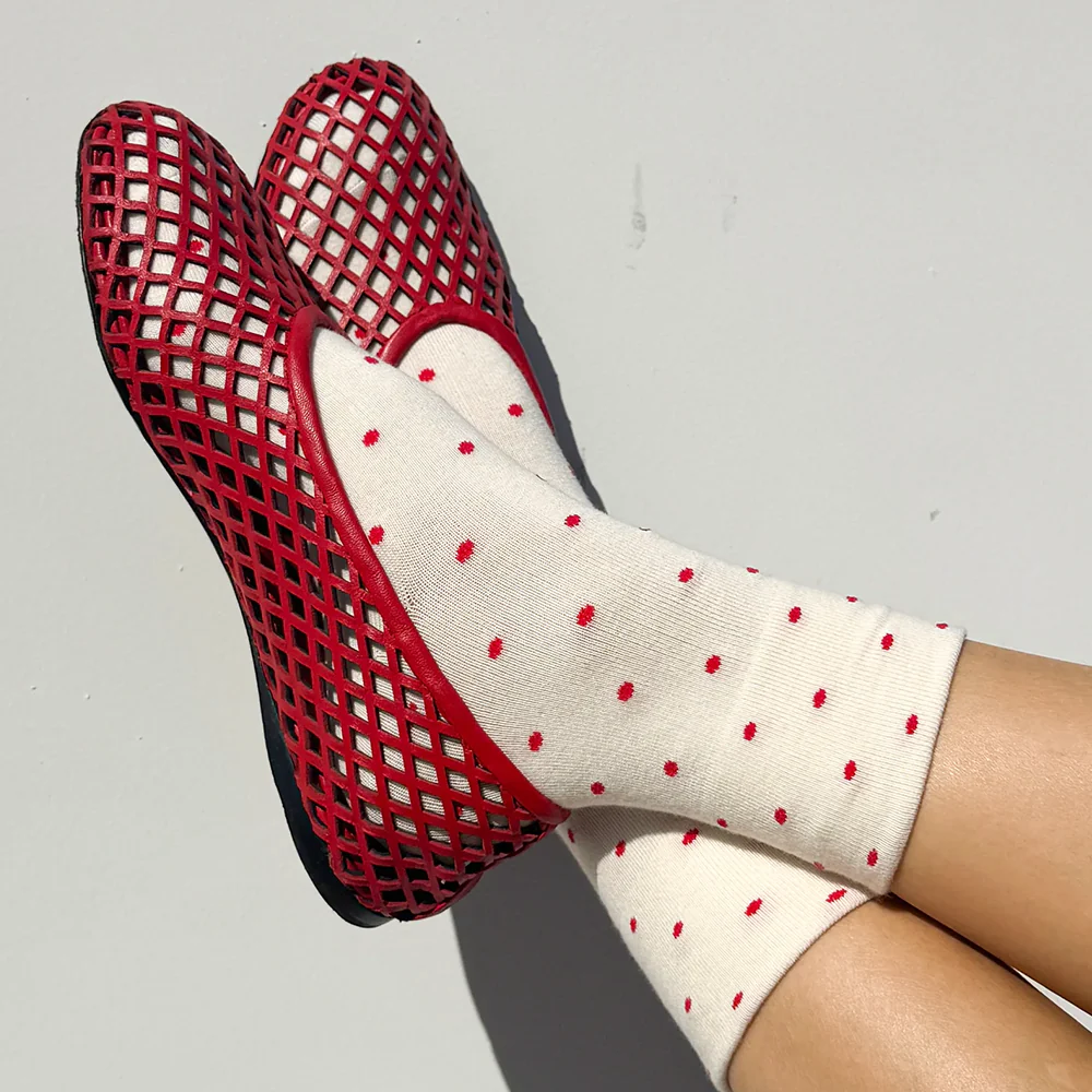 Le Bon Shoppe Socks Sneaker Cream Polka Dot - Image 2