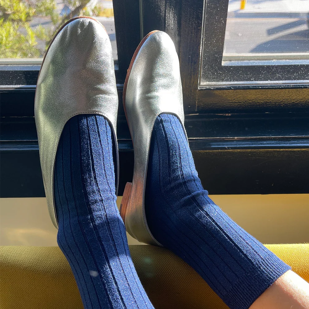 Le Bon Shoppe Socks Her Lurex Glitter Sapphire - Image 2