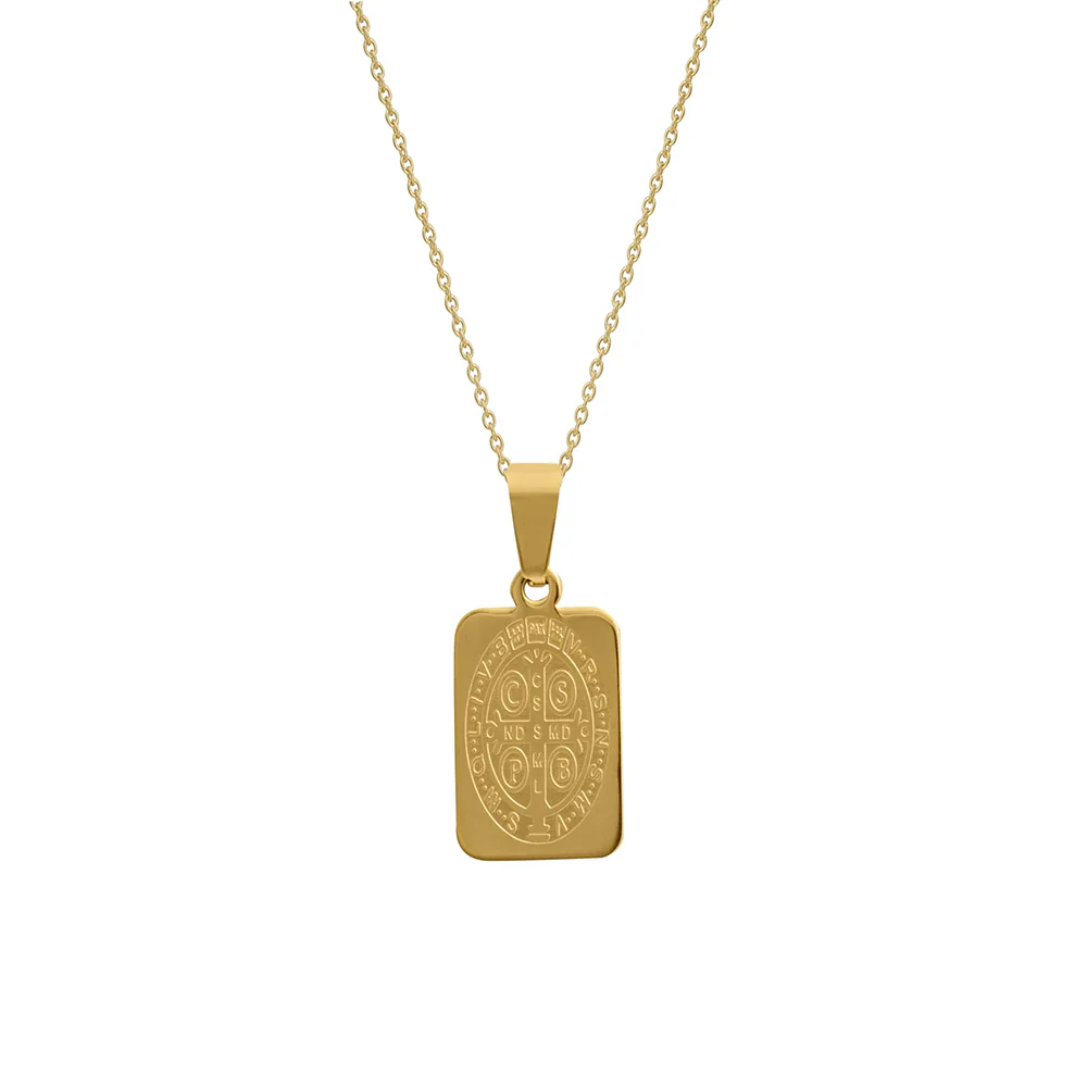 Lindi Kingi Necklace Saint Rectangle Gold - Image 3
