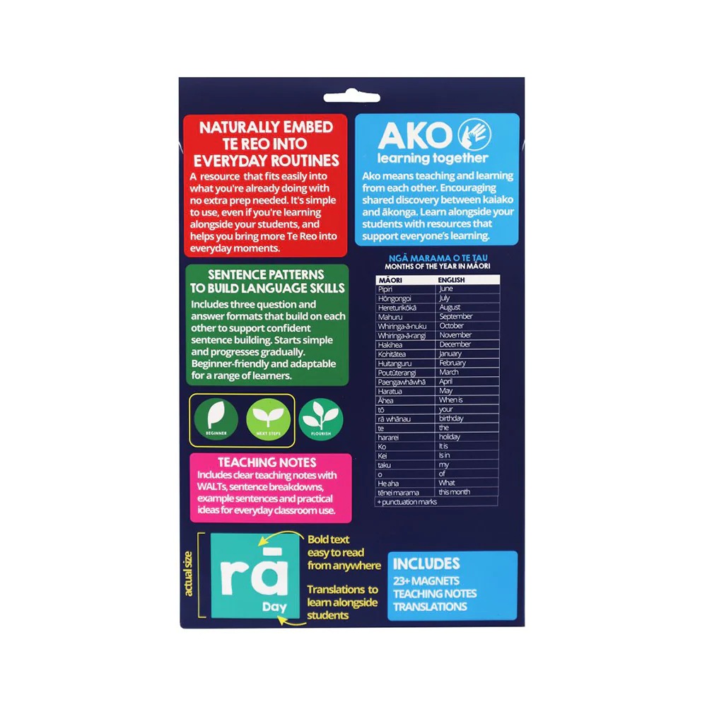 Magnetic Months in Te Reo Maori 23+ Pieces - Image 2
