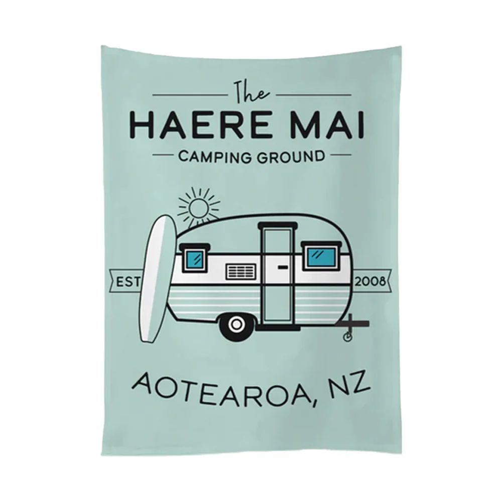 Moana Road Tea Towel Mint-Haere Mai