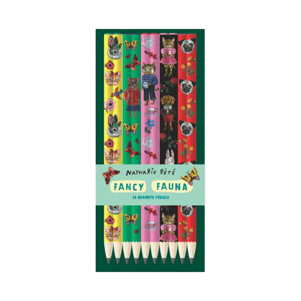 Nathalie Lete Fancy Fauna Graphite Pencils Pack of 10