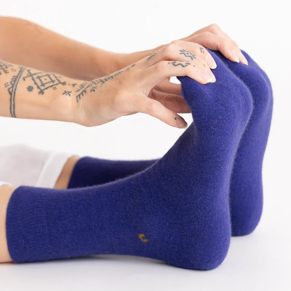 Nooan Possum Merino Wool Socks Hamilton Royal Blue - Image 2