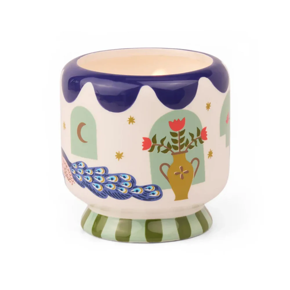Paddywax Adopo Flower Ceramic Candle Misted Lime226g - Image 2