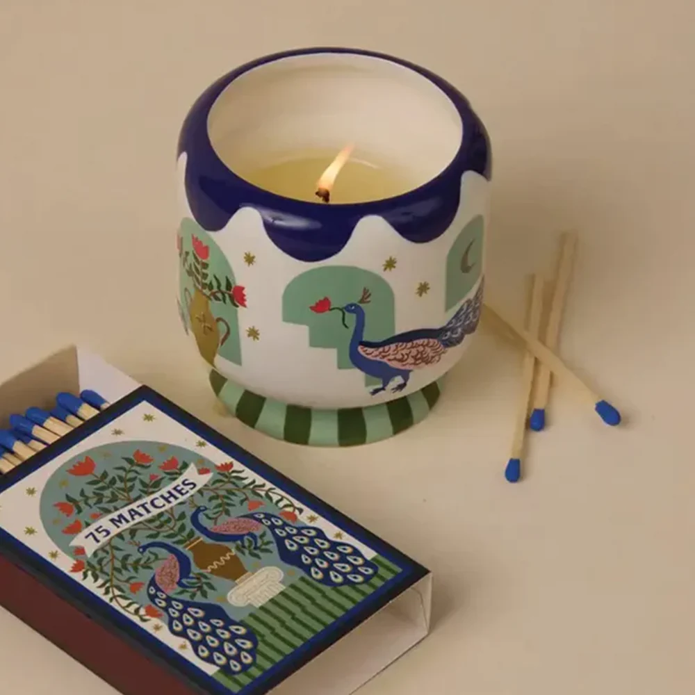Paddywax Adopo Flower Ceramic Candle Misted Lime226g - Image 3