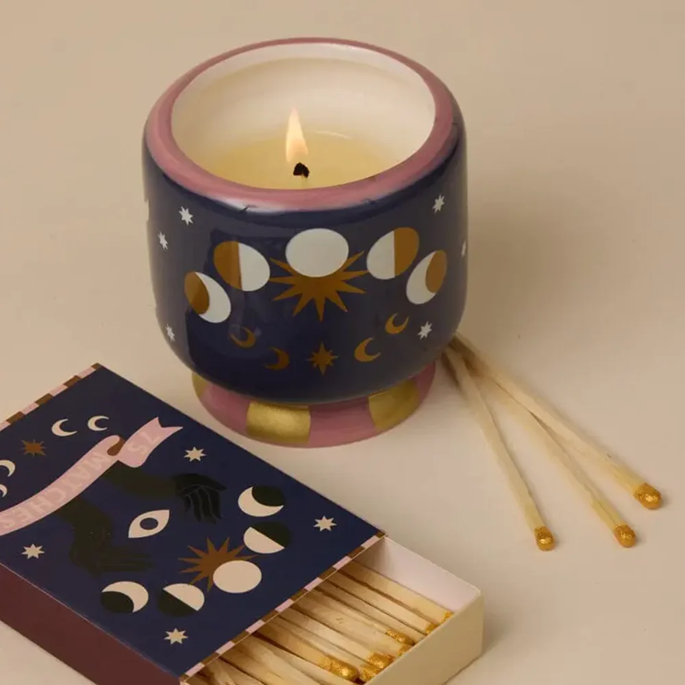 Paddywax Adopo Moon Phase Ceramic Candle Jasmine and Rose - Image 3