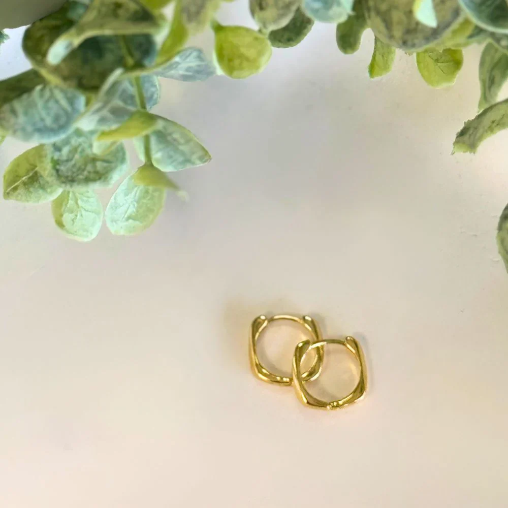 Queen of the Foxes Earrings Petite Sleepers Simple Gold - Image 2