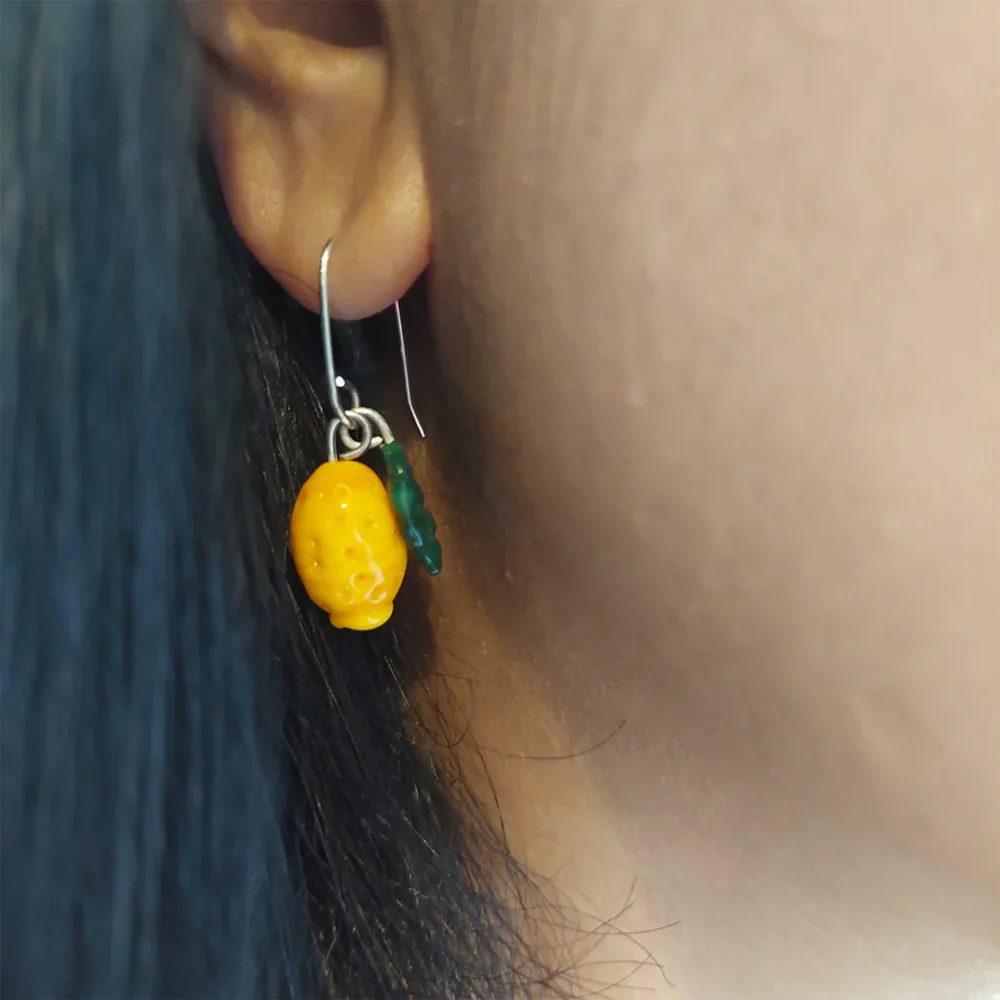 Rainey Designs Glass Lemon Cluster Earrings - Image 4