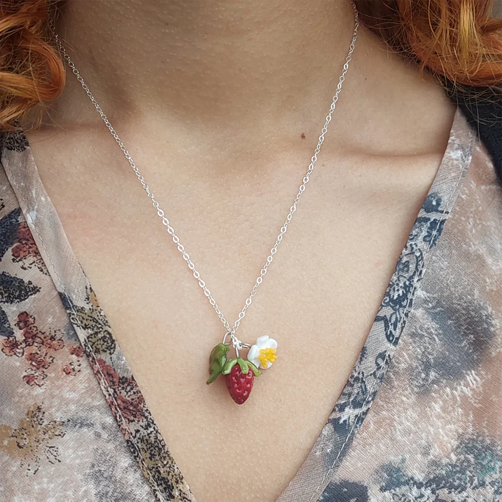 Rainey Designs Glass Strawberry Cluster Necklace 45cm - Image 2