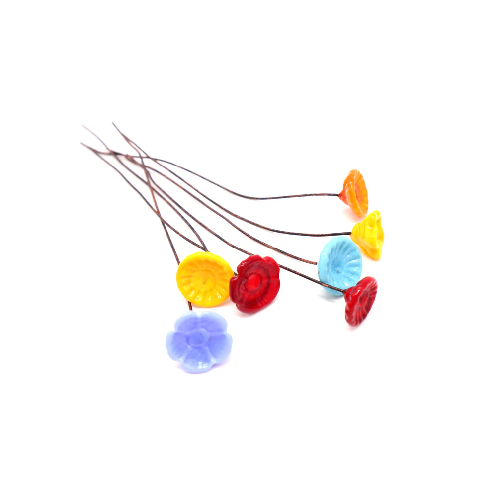 Rainey Designs Mini Flower Glass Stem Solid Assorted - Image 3