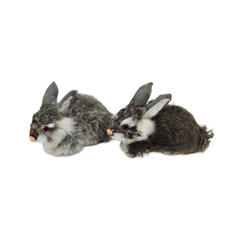 Sitting Faux Fur Rabbit Medium - Image 2