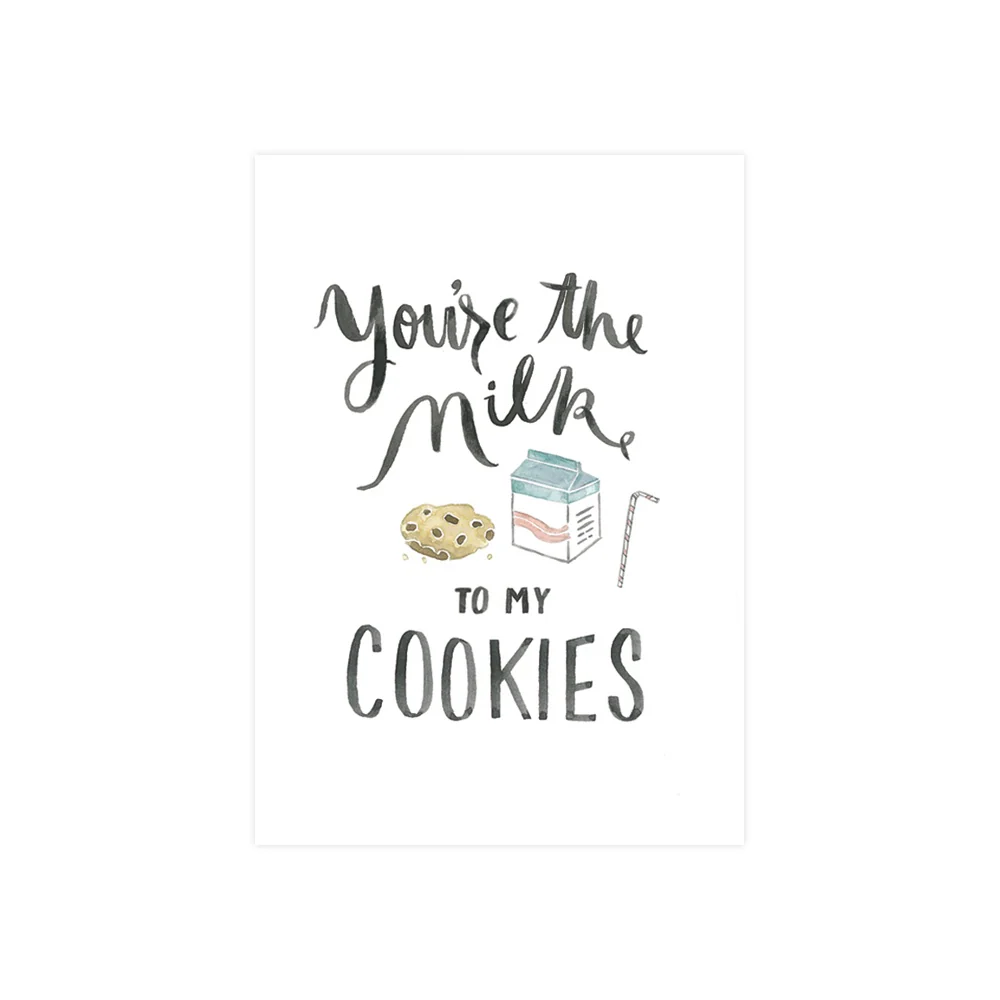 Steer Illustrations X Iko Iko Card Milk and Cookies