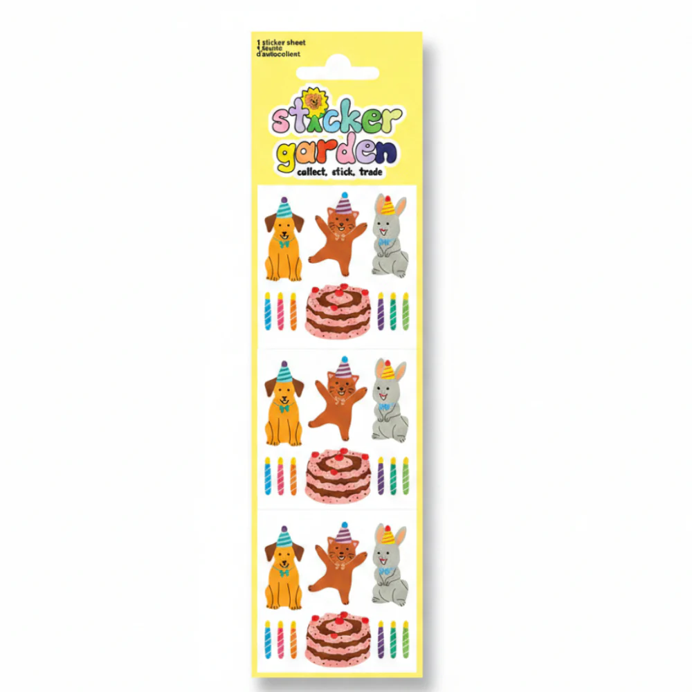 Sticker Garden Sheet Classic Birthday Pet