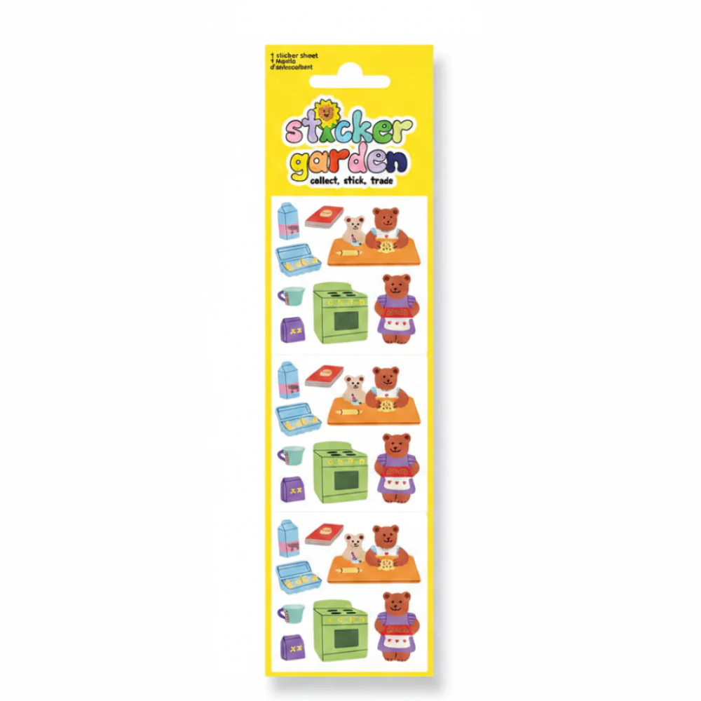 Sticker Garden Sheet Glossy Baking Bears Fun