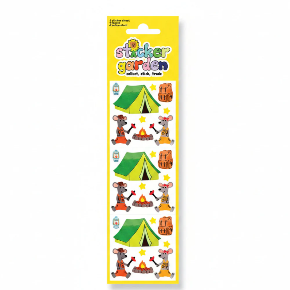 Sticker Garden Sheet Glossy Mice Camping