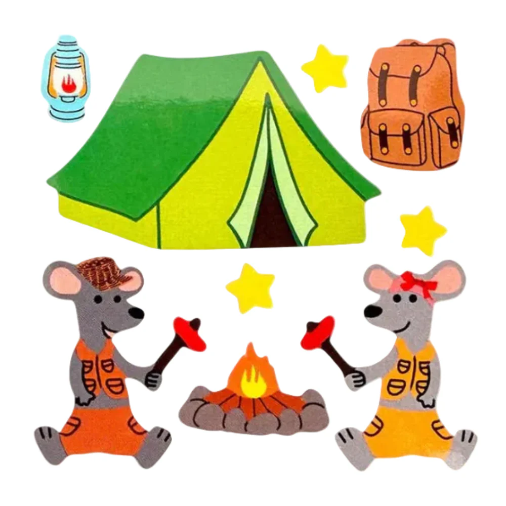 Sticker Garden Sheet Glossy Mice Camping - Image 2