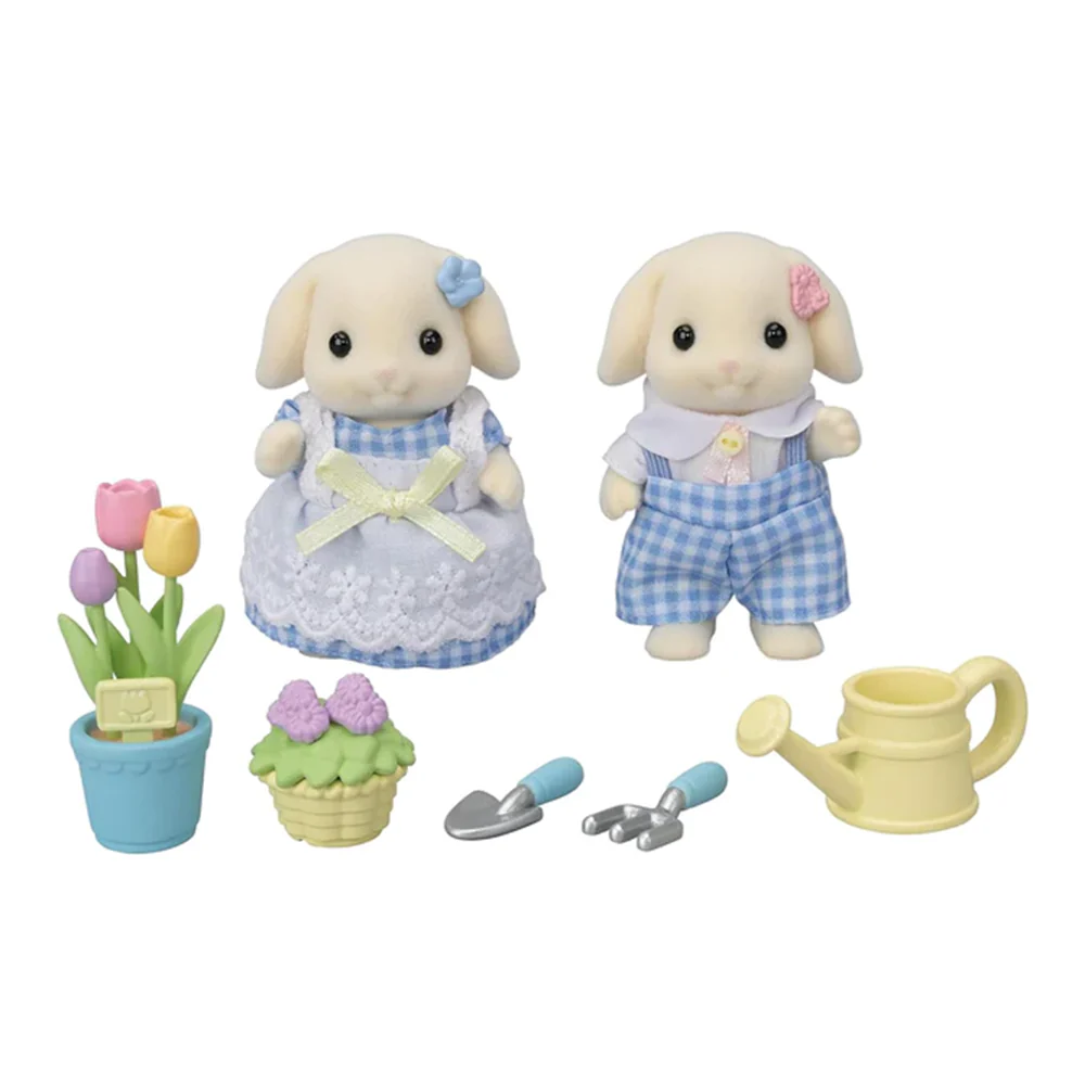 Sylvanian Families Blossom Gardening Set Flora Rabbit Siblings - Image 3