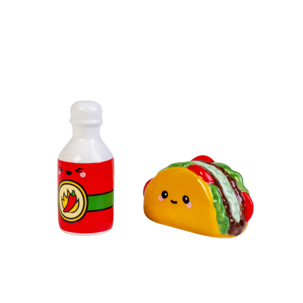 Taco & Hot Sauce Ceramic Salt & Pepper Shakers - Image 2