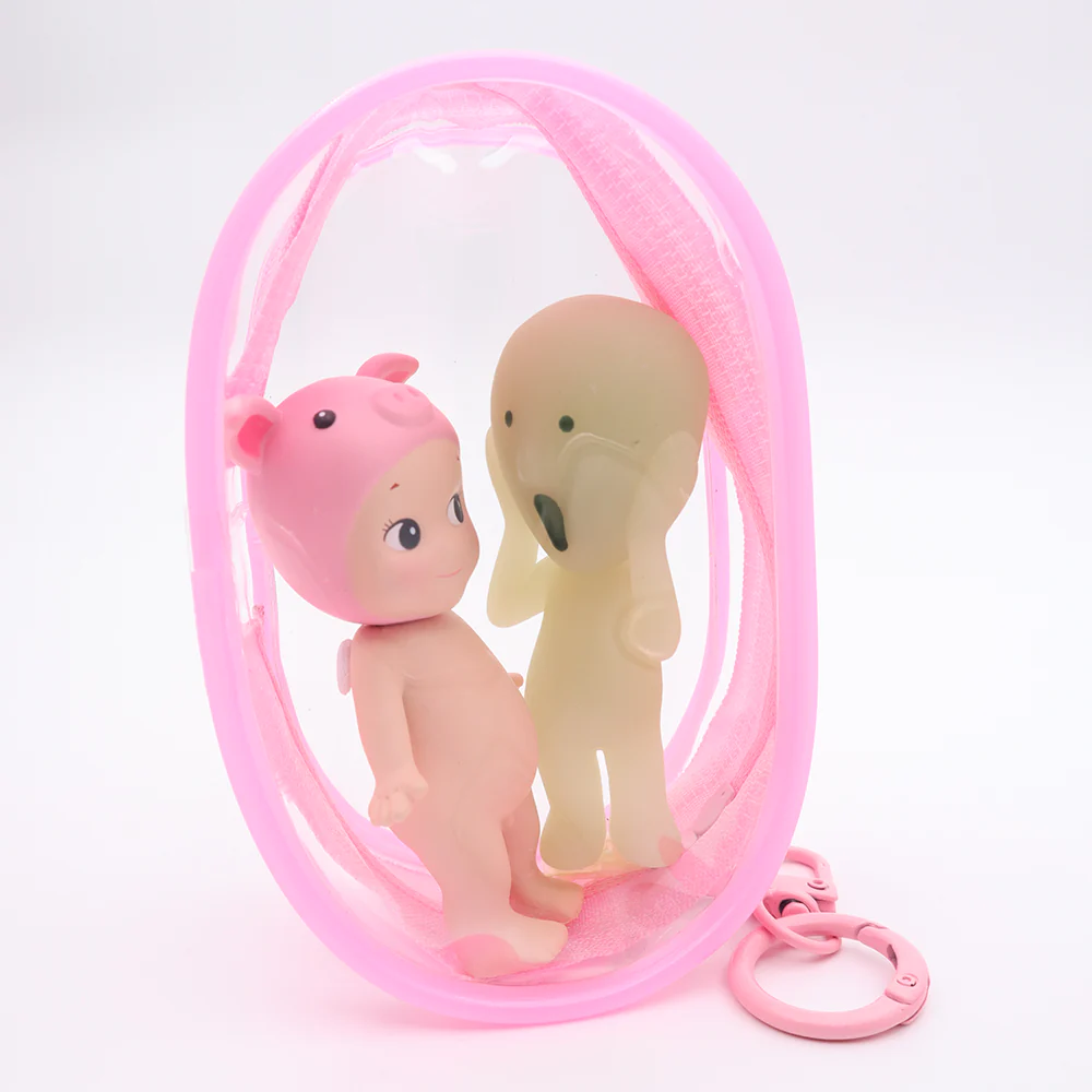 Trinket Pouch with Keychain Pink - Image 2