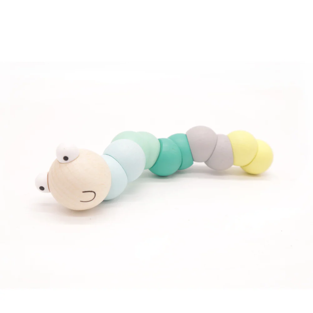 Wooden Wiggly Jointed Worm Pastel - Image 2